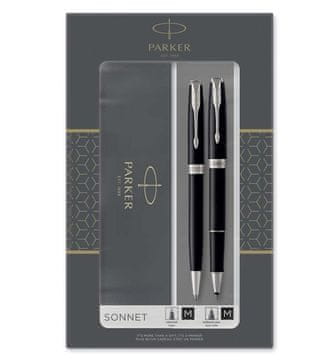 Parker Darilni set sonnet duo črno srebrn