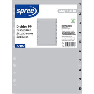 SPREE Pregradni karton 1-10 siv pp 77102