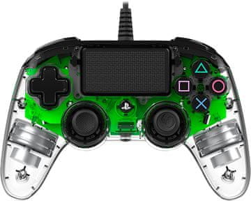 Nacon PS4 TRANSPARENTEN ŽIČNI IGRALNI PLOŠČEK, ZELEN
