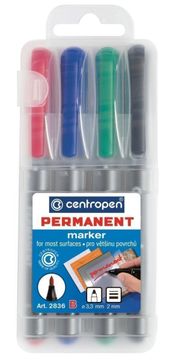 Centropen Permanentni marker 2836, komplet 4 barv
