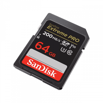 SANDISK EXTREME PRO 64GB SD, 200MB/s