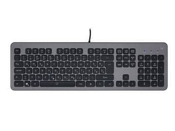 Ewent Tipkovnica Wired Illuminated Scissor, črna, USB, SLO EW3271