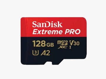 SDXC SANDISK MICRO 128GB EXTREME PRO, 200/90MB/s, A2, UHS-I, C10, V30, U3, adapter