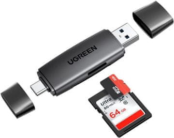 Ugreen USB 3.0 + USB-C OTG čitalec kartic