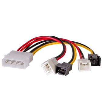 Akyga ADAPTER z kablom Molex (m) / 2x 3pin 12V (m) / 2x 3pin 5V (m) 15cm AK-CA-34