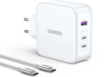 Ugreen Nexode 3 portni 140W USB-C polnilnik s PD 3.1 GaN Bel