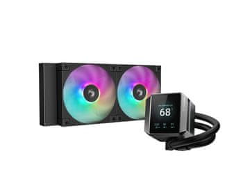 DEEPCOOL Komplet za tekočinsko hlajenje AIO Liquid Cooler MYSTIQUE 240 ARGB, 240mm, RGB, LCD, črn