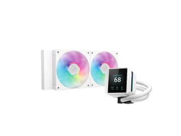 DEEPCOOL Komplet za tekočinsko hlajenje AIO Liquid Cooler MYSTIQUE 240 WH ARGB, 240mm, RGB, LCD, bel