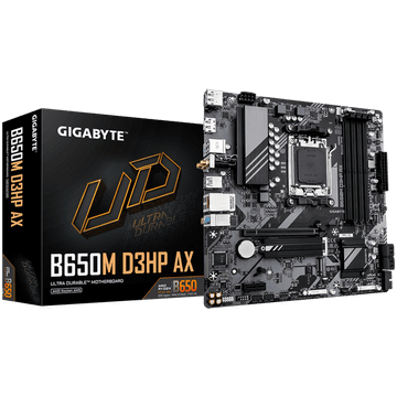 Gigabyte B650M D3HP AX AM5 mATX osnovna plošča - AMD B650, 4xDDR5, 2xM.2, 4xSATA, 2.5Gb LAN, WiFi 6E, BT