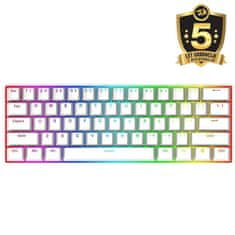 Redragon DRAGONBORN K630 RGB MEHANSKA TIPKOVNICA BELA, RDEČA STIKALA