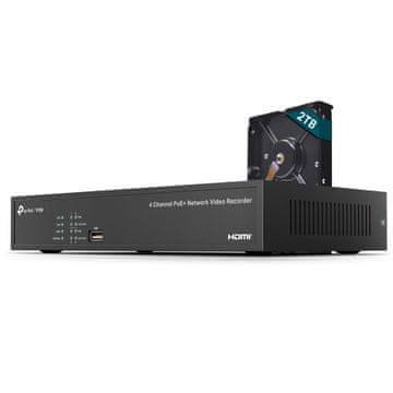TP-Link VIGI NVR1004H-4P-2TB 4 kanalni PoE+ 2TB disk video snemalnik