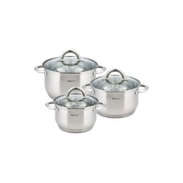 KINGHoff  Kinghoff komplet 3 lončkov s pokrovi 12169