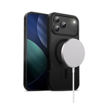 Crong Ovitek Crong Hybrid Frost MAG - ovitek MagSafe za iPhone 17 Pro Max (črn)