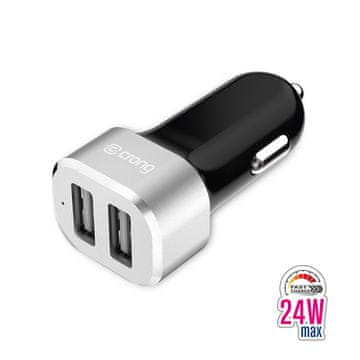 shumee Crong Power avtopolnilnik 24W - avtopolnilnik 2xUSB 2.4A (aluminij)