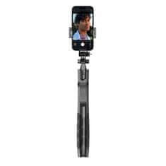 Crong Crong SelfieGo Ultra - aluminijast Bluetooth stativ za selfie palico (črn)