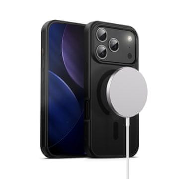 Crong Ovitek Crong Hybrid Frost MAG - ovitek MagSafe za iPhone 17 Pro (črn)