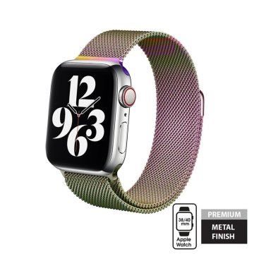 shumee Crong Milano Steel - pašček iz nerjavečega jekla za Apple Watch 38/40/41/42 mm (mavričast)
