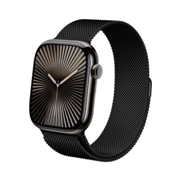 shumee Crong Milano Steel - pašček iz nerjavečega jekla za Apple Watch 44/45/46/49 mm (črn)