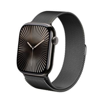 shumee Crong Milano Steel - pašček iz nerjavečega jekla za Apple Watch 44/45/46/49 mm (grafit)
