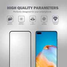 Crong Crong 3D Armor Glass - kaljeno steklo 9H za celoten zaslon Huawei P40 + montažni okvir