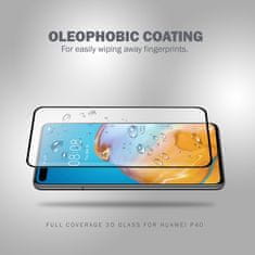 Crong Crong 3D Armor Glass - kaljeno steklo 9H za celoten zaslon Huawei P40 + montažni okvir