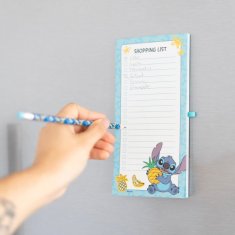 shumee Disney Stitch - Magnetni zvezek / nakupovalni seznam za hladilnik + svinčnik iz kolekcije Tropical (10 x 21 cm)