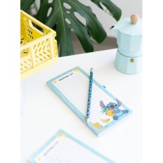 shumee Disney Stitch - Magnetni zvezek / nakupovalni seznam za hladilnik + svinčnik iz kolekcije Tropical (10 x 21 cm)