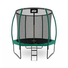 Aga SPORT EXCLUSIVE Trampolin 250 cm Temno zelena + zaščitna mreža + lestev