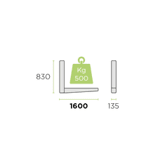Rodigas Konzola za klimo MS804 1600mm