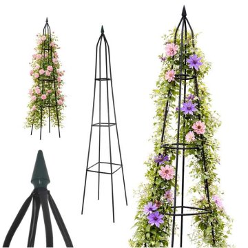 Luniks Kovinska vrtna opora za plezalke – piramida za rože 195 cm