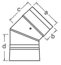 Almeva Almeva LAB koleno DN160/225 45° APBB46