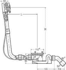 Viega Sifon za kad s prelivom Rotaplex Trio VISING RT3 6141.72 1070X40/50 727956