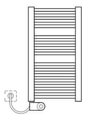 Kermi Kopalniški element Kermi Geneo circle-E 1494X431MM BELA FKS LEVA GCE101500452IXK