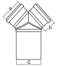 Almeva Almeva Starr kos izpušne klimatske naprave, HLAČE DN110/2X80 ČRNE PBHR81