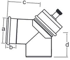 Almeva Almeva LIL revizijski koleno DN60X100/87° Z MERILNO OTVORJO LPRLM5