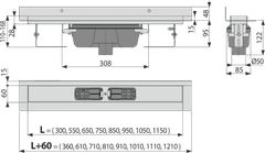 Alca Plast Talni odtok Alcaplast APZ1016-750 STENSKI Z ROBOM NAVPIKNI ODTOK APZ1016-750