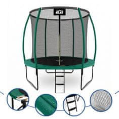 Aga SPORT EXCLUSIVE Trampolin 250 cm Temno zelena + zaščitna mreža + lestev