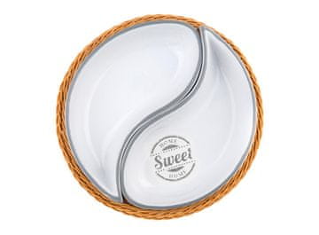 Banquet Komplet skodelic 2 kosa, premer 20,5 cm SWEET HOME, v košarici, keramika/pletivo