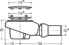 Viega Sifon za tuš tempoplex plus 6960 90MM 120X50 KROM/PLASTIKA (1/2) 578916
