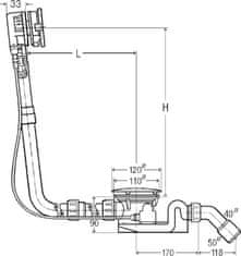 Viega Sifon za kad s prelivom Rotaplex Trio VISING RT3 6141.70 1070X40/50 727697