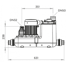 SFA - SANIBROY Črpalna naprava Sanicom 1 N KOPALNICA, KUHINJA BREZ WC-ja POSLOVNI COM1