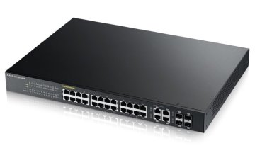Zyxel GS1920-24HPv2 28-portno gigabitno stikalo PoE za spletno upravljanje, 24x gigabitni RJ45, 4x gigabitni RJ45/SFP, 802.3at, 375W za PoE