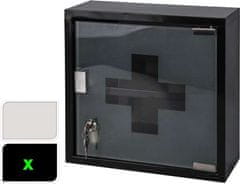 EXCELLENT Medicinska omarica iz nerjavečega jekla/črno steklo KO-C80620270cern