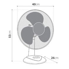 TENKO plastični namizni ventilator 40 cm