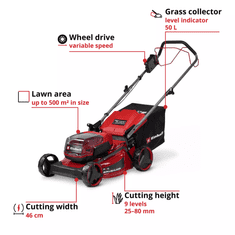 Einhell akumulatorska samohodna kosilnica GC-CM 36/46 S Li BL (3413380)