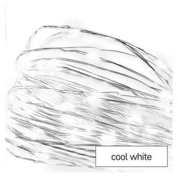 Emos Božična veriga D3AC01 LED Christmas nano chain silver, 10 m, outdoor and indoor, cold white, timer