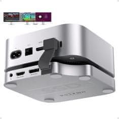 slomart Mac mini M4 priklopna postaja & stojalo: 2x DP 4K 144Hz, HDMI 4K 60Hz, USB C, 4TB M.2 SSD, USB A, SD/TF, Audio.