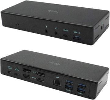 slomart i-tec USB-C Quattro priklopna postaja za 4 zaslone - 2x DP, 2x HDMI, GLAN, 5x USB 3.0, USB-C, avdio, 85W