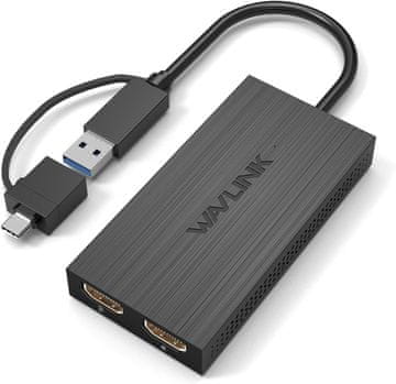 slomart WAVLINK USB 3.0/USB-C na HDMI adapter za dva monitorja - Mac & Windows, Thunderbolt 3/4, 1080p@60Hz