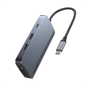 slomart Anker 8-v-1 USB-C Hub: Priklopna postaja s trojnim zaslonom (2 HDMI, VGA), 5Gbps prenos, USB za MacBook/iPad/XPS